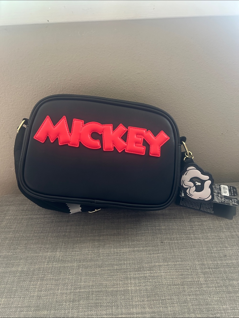 Loungefly Black Crossbody Bag with Red "MICKEY" Logo